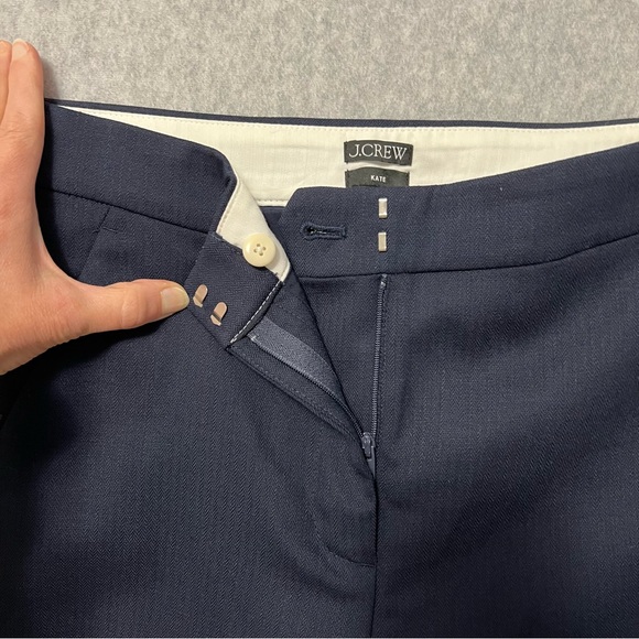 J. Crew Kate Pants Navy Size 2T NWT Striaght Leg Four Season Stretch Business - Picture 4 of 12
